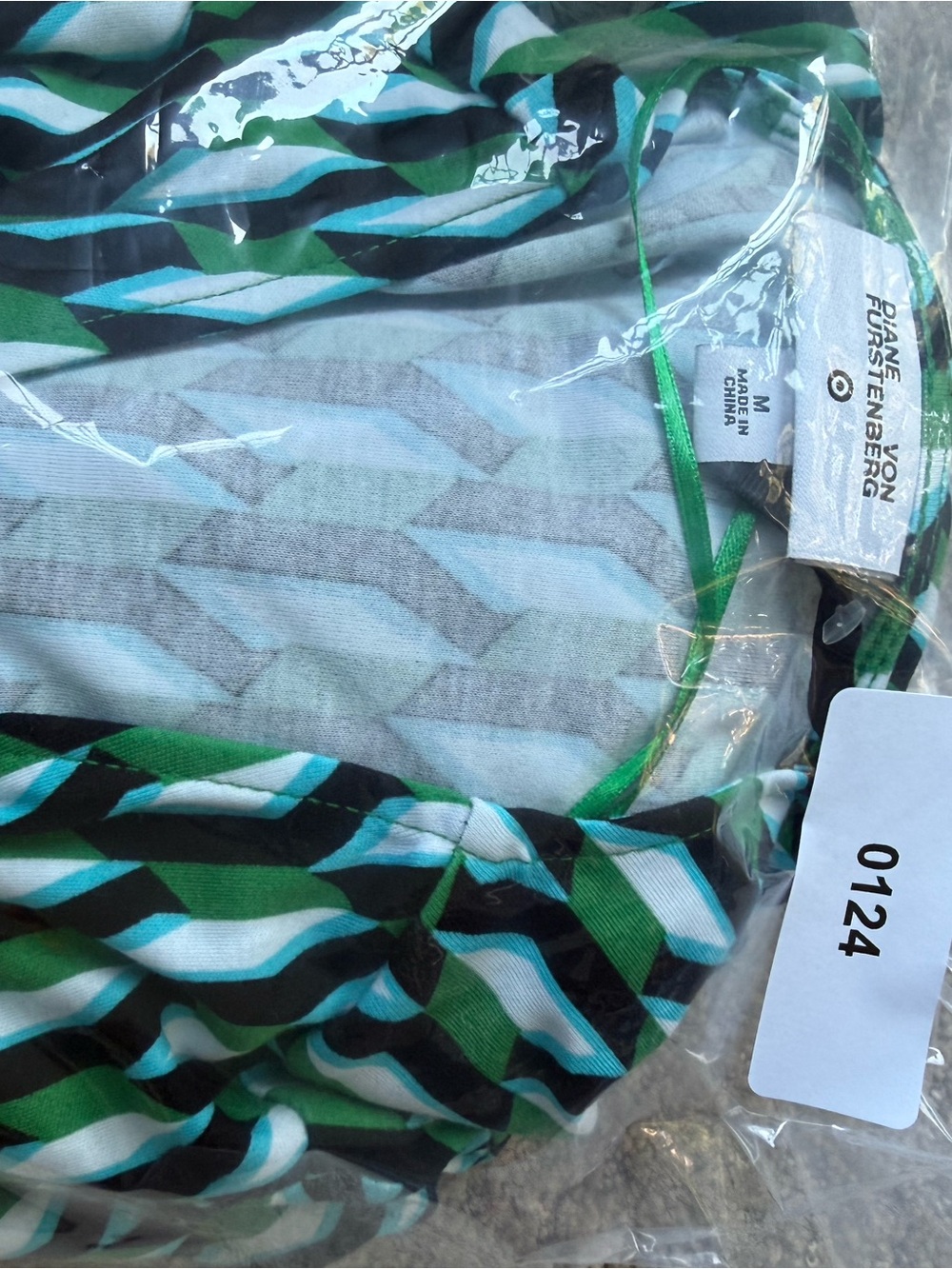 Diane Von Furstenberg DVF x Target Green & Black Geometric Wrap Midi Dress M - Picture 9 of 9